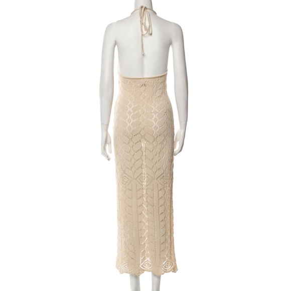 Savannah Morrow Beige Maxi Knit Halter Dress NEW - Picture 10 of 10